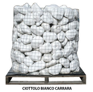 ciottolo bianco di carrara in ceste